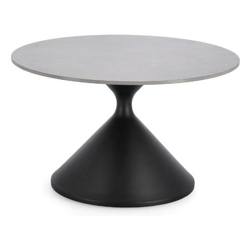 Bizzotto JOONA Tavolino Nero e Effetto marmo grigio opaco (70cm)