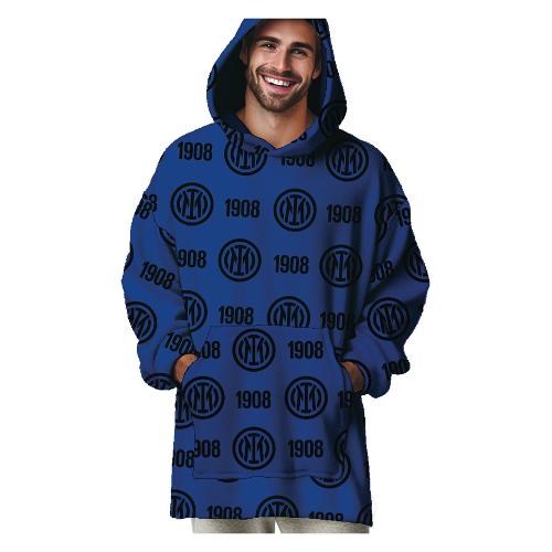 Hermet Poncho INTER Blanket adulto Nero e Azzurro taglia unica 9713 100 I001