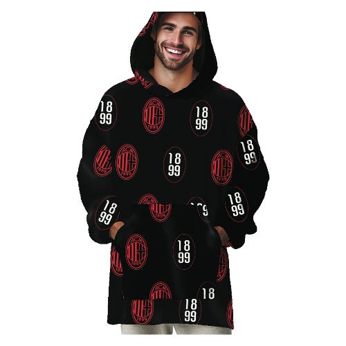Hermet Poncho MILAN Blanket adulto Nero e Rosso taglia unica 9713 100 M001