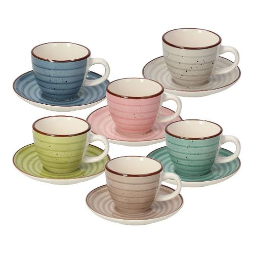 Tognana Set tazzine caffè con piatto 6 pz (90ml) URBAN PASTEL Multicolor LS18501M228