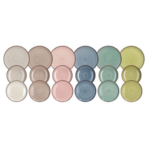 Tognana Servizio piatti Stoneware 18 pz PASTEL Multicolor UR17018M228