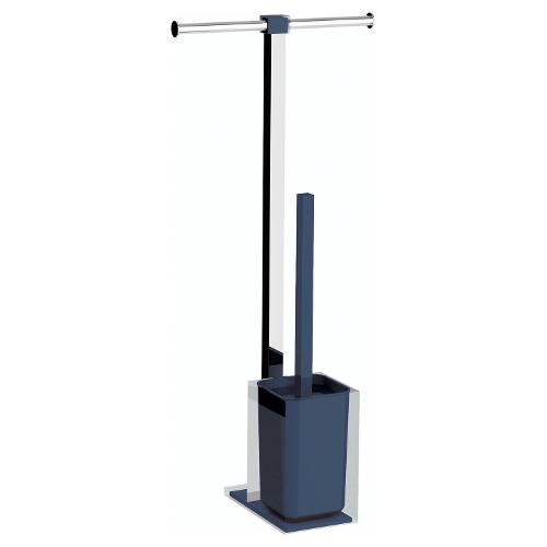 Gedy Colonna attrezzata WC RAINBOW Cromo e Blu petrolio (25,7x16x58,8 cm) RA32 65
