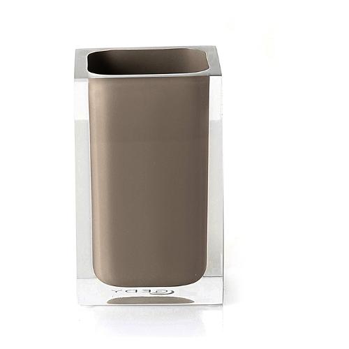 Gedy Bicchiere porta spazzolino RAINBOW Tortora chiaro (7,2x7,2x11 cm) RA98 66