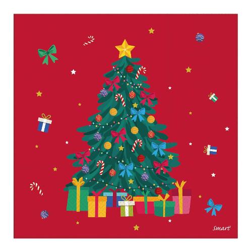 Gabbiano Set tovaglioli monouso 40pz 2 Veli Ribbon Tree Christmas SMART Rosso multicolor 77761