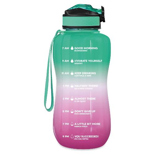 T Tex Borraccia Motivazionale THE STEEL BOTTLE (2,2Lt) Rosa e Verde MWB 1PG