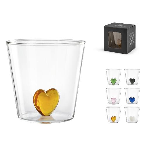 Cve Bicchiere Acqua Vetro borosilicato (300ml) CUORE Assortito 8723600