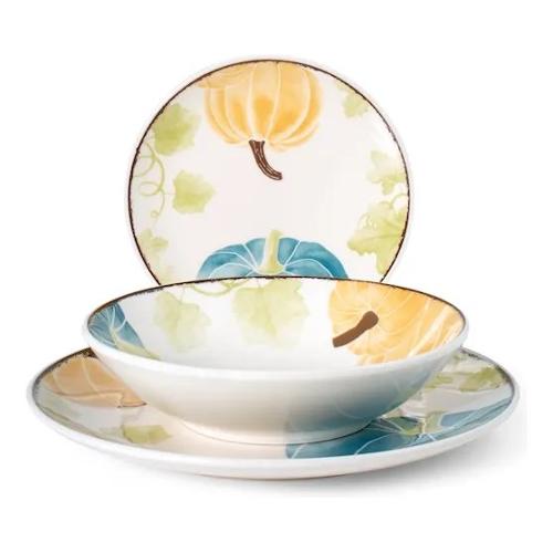 H&H Servizio piatti Stoneware 18 pz AUTUMN Multicolor 1548100