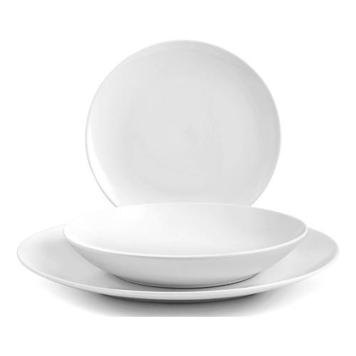 H&H Servizio piatti Porcellana 18 pz HOLLYWOOD Bianco avorio 8145600
