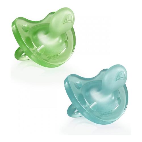 Chicco Gommotto Bimbo Dual Soft 16-36m Silicone 2 pz PHYSIOFORMA Verde e Azzurro 7308661