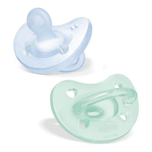 Chicco Gommotto Bimbo Soft 2-6m Silicone 2 pz PHYSIOFORMA Verde e Azzurro 7308821