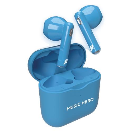 Sbs Auricolari microfono bluetooth MUSIC HERO Tws fluo Blue MHTWSFLUOB