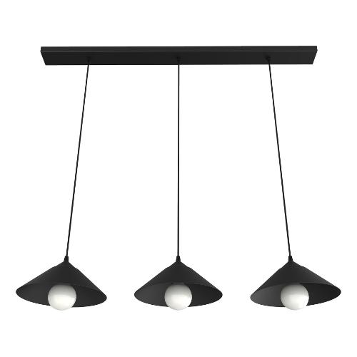 Way Point Sospensione CHAPEAU 3L Nero opaco (100x25x120cm) 103014000431 3 luci - E27 - Max 126W