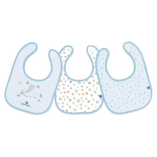 Kikka Boo Set bavaglini 3 pz Little Fox Blue 31303030031