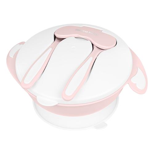 Kikka Boo Set pappa 4 pz con ventosa antiribaltamento BOWL 4 IN 1 Pink 31302040069