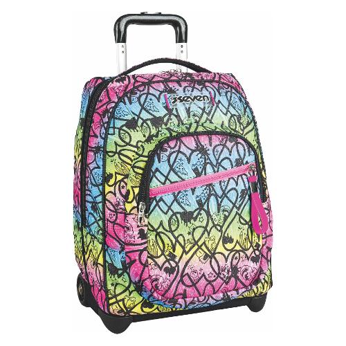 rolling backpack zaino extra fit seven pinkshade