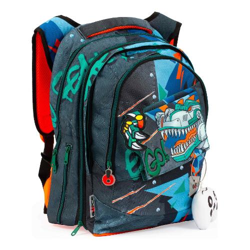 Giochi Preziosi Zainetto Round GOPOP T-REX - 35 L Nero, Verde e Arancio GG9U0610