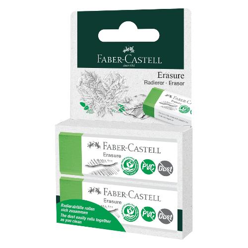 Faber Castell Gomme per matite grafite 2 pz Dust & Pvc Free Verde 187251