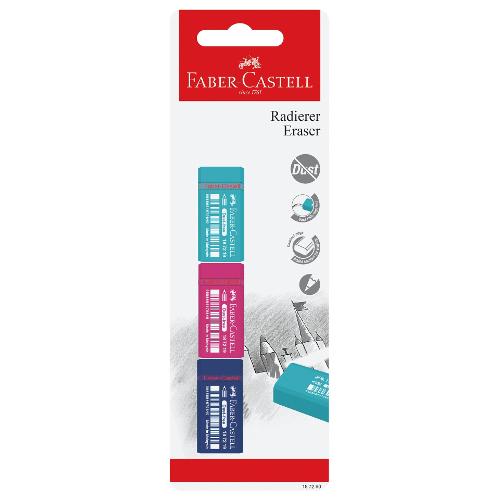 Faber Castell Gomme per matite grafite 3 pz Dust Free Mini Trend Colori assortiti 187290