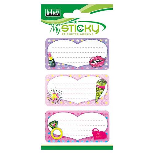 Lebez Set etichette adesive Fantasy glitter (70x35mm) 6 pz MY STICKY A4089