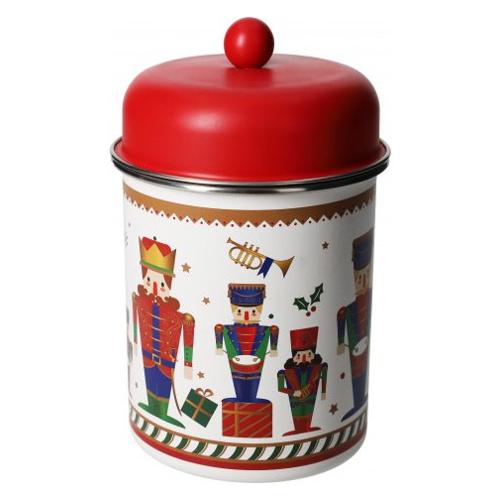 Brandani Barattolo metallo (10,5x17cm) LO SCHIACCIANOCI Rosso multicolor 84167