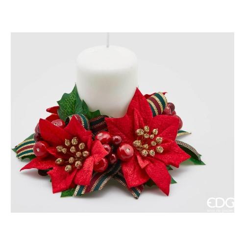 Edg Corona decorativa (16cm) Poinsettia con nastro Rosso 685182 40