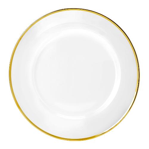 Fade Sottopiatto Vetro (33cm) CLEAR Bianco filo oro 58085