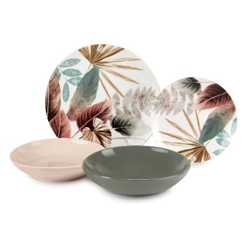 Fade Servizio piatti Bone China 18 pz MALIKA Multicolor 58215