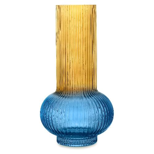 Fade Vaso Vetro (16x30cm) GRANATO Ambra e Blu 58663