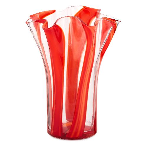 Fade Vaso Vetro (23x30cm) CALLA Rosso e Trasparente 58434
