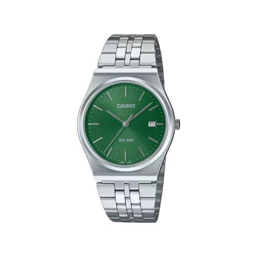 Casio Orologio TIMELESS Silver e Green MTP B145D 3AVEF