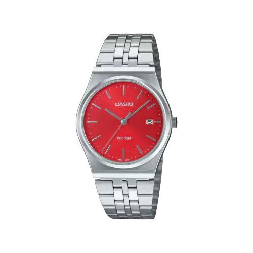 Casio Orologio TIMELESS Silver e Red MTP B145D 4A2VEF