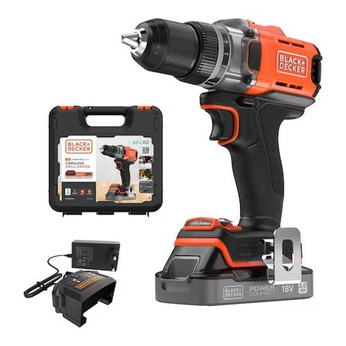Black & Decker Trapano avvitatore 1 batteria 18V 2Ah POWERCONNECT