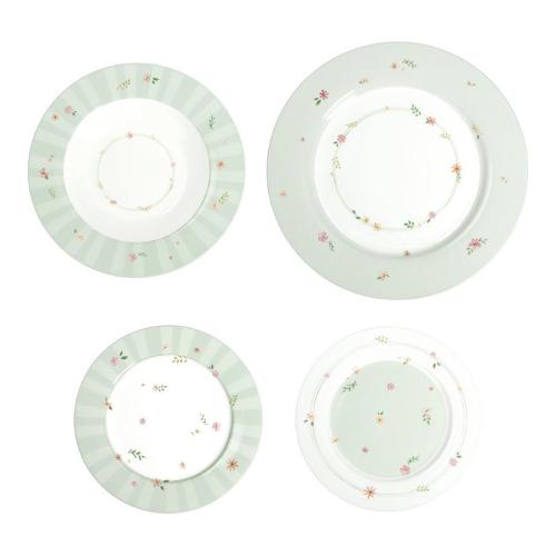 Brandani Servizio piatti Bone China 18 pz POLLINE Verde 51138