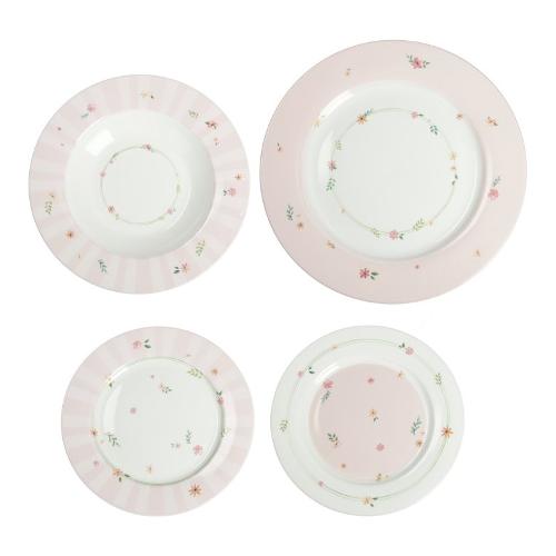Brandani Servizio piatti Porcellana 18 pz POLLINE Rosa 51137