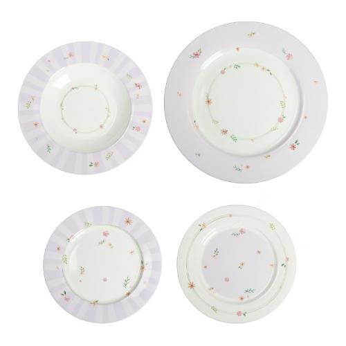 Brandani Servizio piatti Porcellana 18 pz POLLINE Lilla 51136