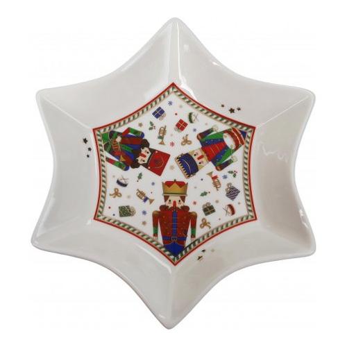 Brandani Vassoio natalizio Stella Porcellana (20cm) LO SCHIACCIANOCI Bianco multicolore 84176