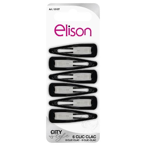 Elison Fermaglio capelli CITY STYLE Set 6 pz Clic Clac Small Black 13107