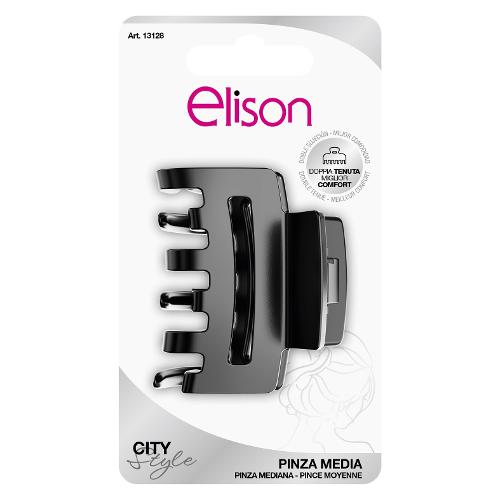 Elison Pinza capelli CITY STYLE Denti Doppi Medium Black 13128