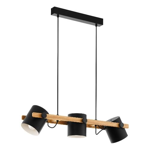 Eglo Sospensione HORNWOOD Marrone (78x21x110cm) 43517 3 luci - E27 - Max 180W