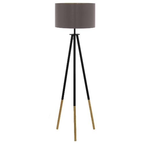 Eglo Lampada da terra BIDFORD Cappuccino e Nero 44098 (70x154cm) 1 luce - E27 - Max 60W