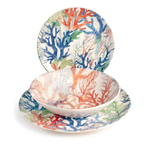 H&H Servizio piatti Stoneware 18 pz MAYABAY Multicolor 1494000