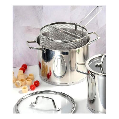 Brandani Cuoci pasta Inox (24cm) FREE 2 cestelli microforati Cromo lucido 51125