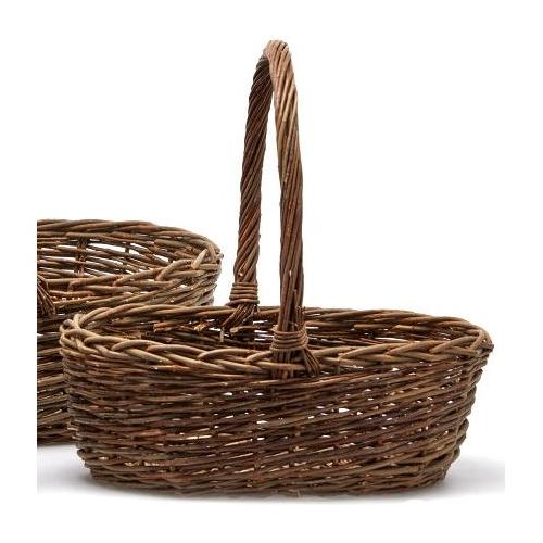 Edg Cesto Fibra naturale (46x36x45cm) ovale con manico alto Marrone 2900038A976