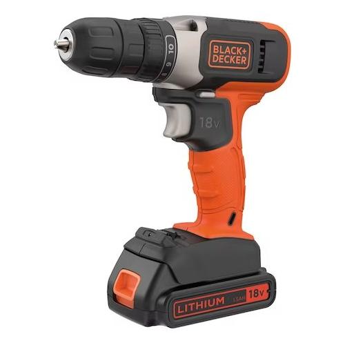 Black & Decker Trapano avvitatore 1 batteria 18V 1,5Ah BCD001C1QW