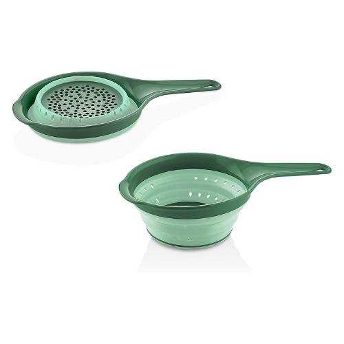 Cme Scolapasta Silicone (18cm) Colariso pieghevole 1 manico Verde foresta 207802