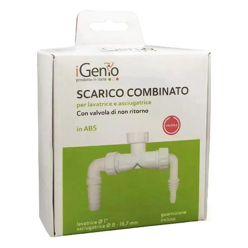 Igenio Scarico combinato lavatrice e asciugatrice Valvole anti ritorno bianco 1" e D. 8-16,7 mm 933