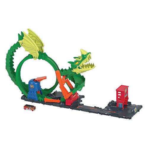 Mattel Pista Dragone di fuoco con stazione pompieri HOT WHEELS HDP03