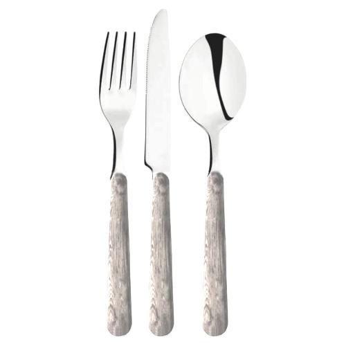 Abert Set posate tavola 24 pz Inox BOLERO Legno sbiancato RC5P221N24