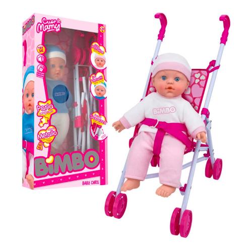 Globo Set bambola Parlante con passeggino BIMBO Assortito 42481