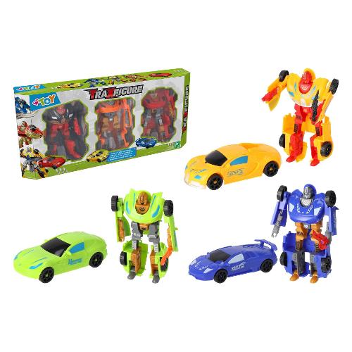Globo Set robot/autoTraxfigure 3 pz W’TOY Assortito 42435